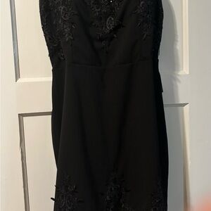 Haute Monde Black Sweetheart Sheath Cocktail Dress